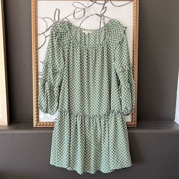 NEW Max Studio Dress Tunic Women Floral Boho Ruffle Long Balloon Sleeve Medium - Picture 1 of 5